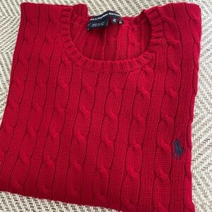 Ralph Lauren Cable-Knit Cotton Short-Sleeve Sweater